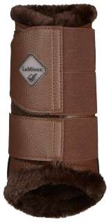 LeMieux Fleece Lined Brushing Boots - Brown/Brown Fleece
