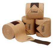 LeMieux Luxury Polo Bandages (Set of 4) Beige/Brown Strap