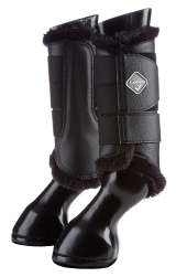 LeMieux Fleece Lined Brushing Boots Black/Black Fleece