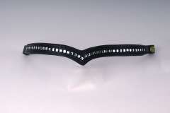Rhinegold V-Shaped Padded Leather Brow Band with Square Crystal Design